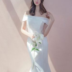 WEDDING DRESS OFF-SHOULDER MERMAID SHEATH Size 4-6